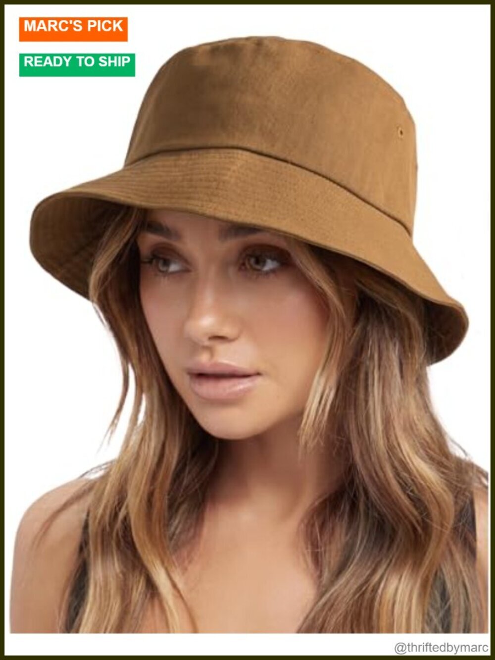 Washed Cotton Packable Bucket Hat with Adjustable Chin Strap for Travel Beach